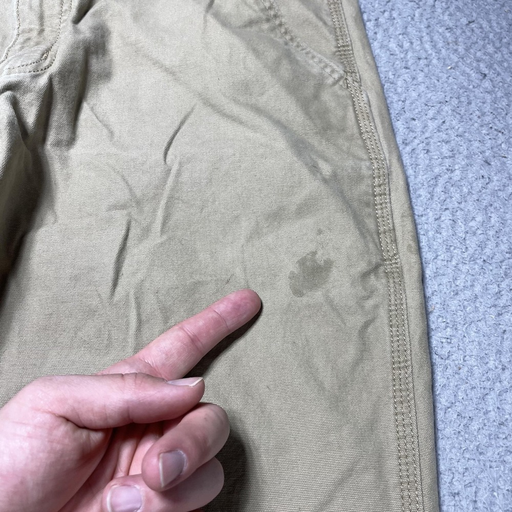 Carhartt Pants Mens 34x30 Beige Relaxed Fit Stretch Canvas Carpenter Workwear - Picture 5 of 13